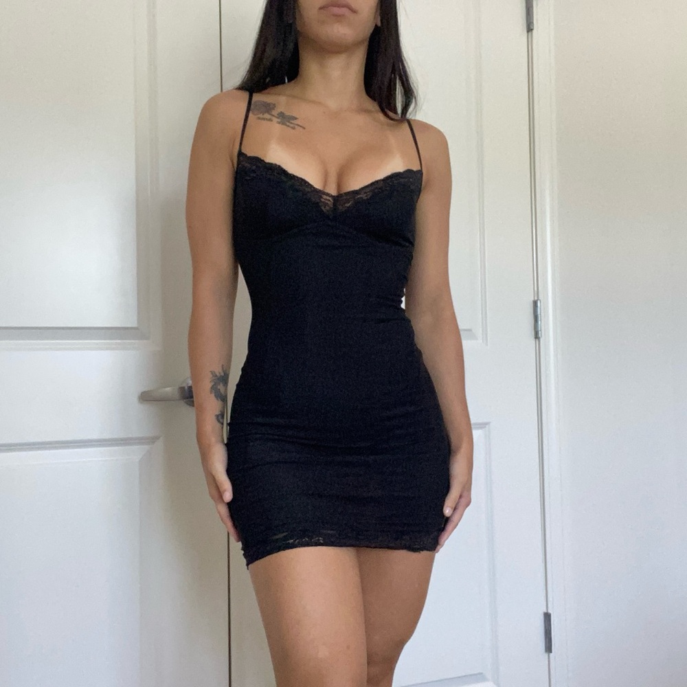 I.AM.GIA Black Lace Trim Dress